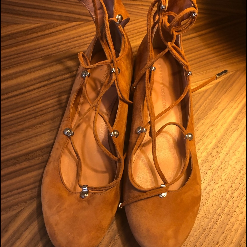 Sigerson Morrison suede lace up flats